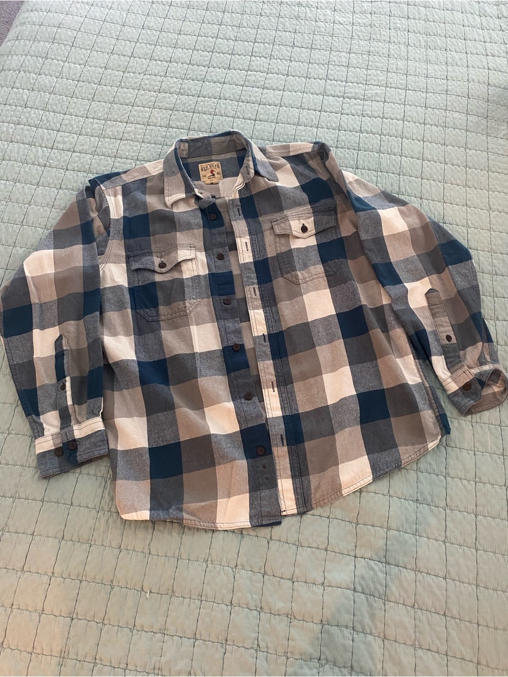 REDHEAD Flannel Shirt. Sold at Bass Pro Shops. Blue, Grey, White.
